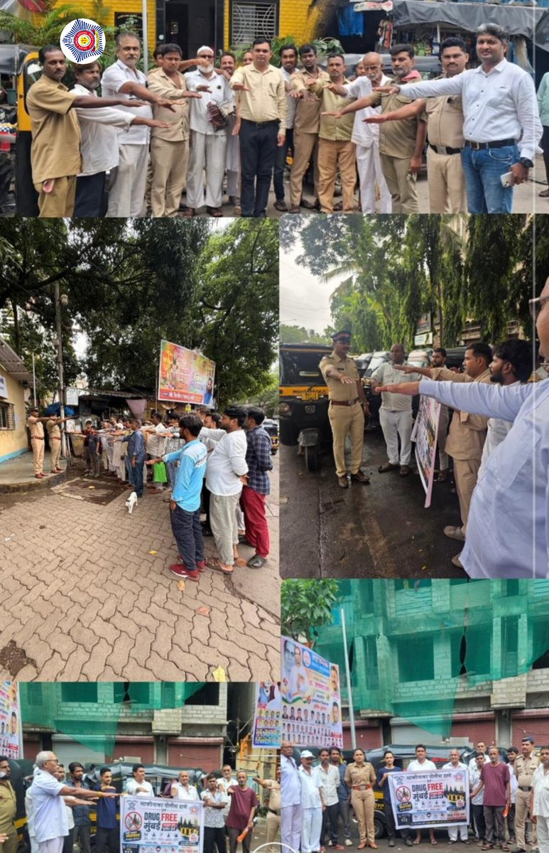 Sakinaka_PS's tweet photo. मा.महोदय,
आज रोजी 'ड्रग्स फ्री मुंबई' अभियाना अंतर्गत *साकीनाका पोलीस ठाणे ��द्दीतील विविध रिक्षा स्टॉप वरील रिक्षा चालकां* शी संवाद साधून नशा केल्याचे दुष्परिणाम या संदर्भात मार्गदर्शन करून त्यांना नशा मुक्ती बाबत शपथ देण्यात आली आहे.@CPMumbaiPolice https://t.co/c52FaPgdpD