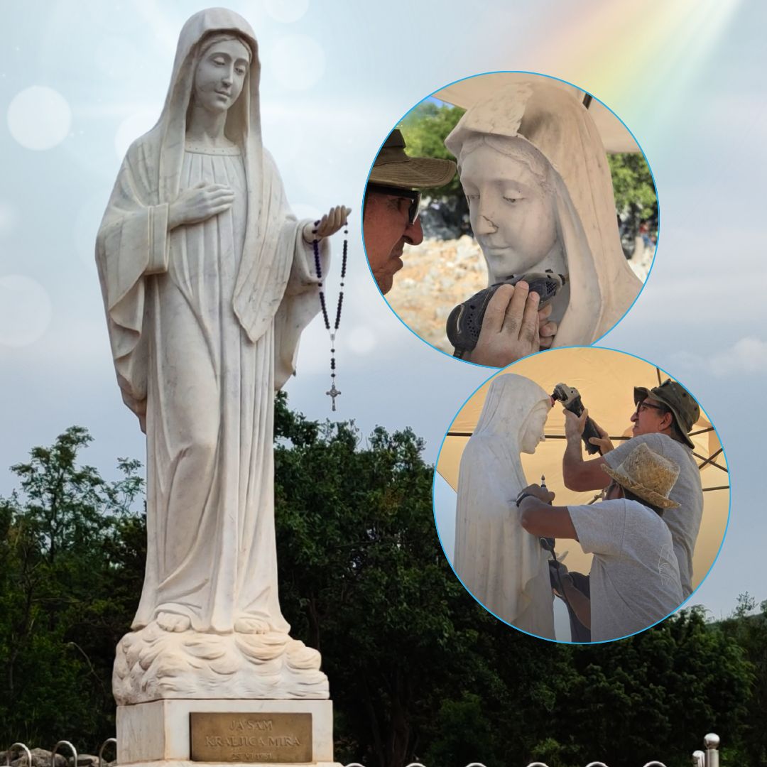 NBCCongress's tweet photo. Our Lady Shines Again: Medjugorje Statue Fully Restored After Vandalism, Suspect Arrested
https://t.co/R0razFTXr9 #ChurchPop #MedjugorjeStatueRestored https://t.co/Z7bFgN4dlF