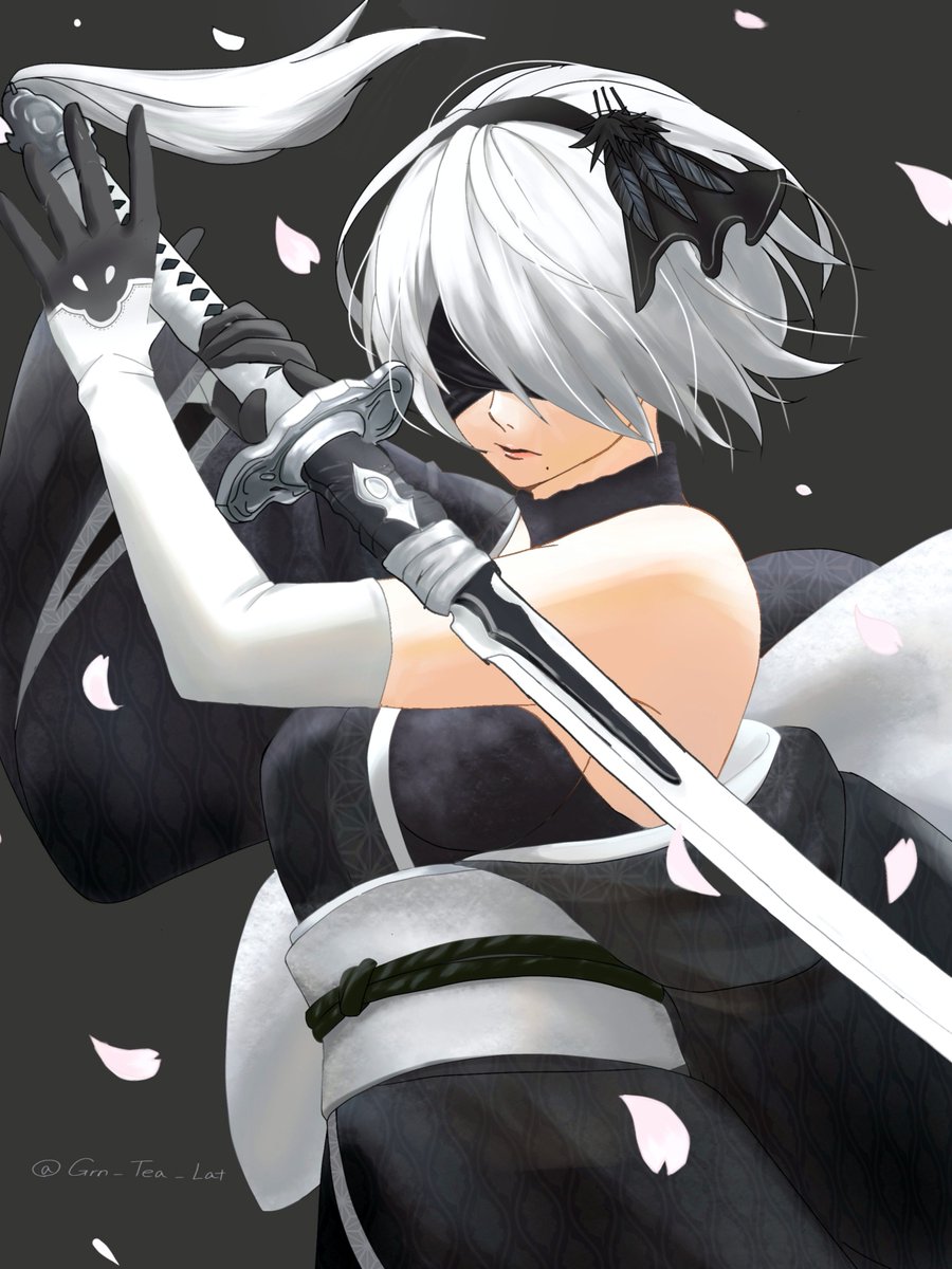 Grn_Tea_Lat's tweet photo. 2B-日本人形-
 #NieRAutomata https://t.co/UKqYQIJH4t