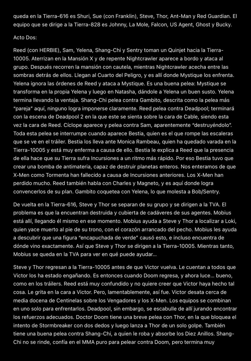 BelaBal's tweet photo. Fijen este post y en diciembre me cuentan. La posta. Está basado en Secret Wars de Hickman. 

La descripción completa de la trama de #AvengersDoomsday (actualizada)

1/2 https://t.co/5KNibasSNg