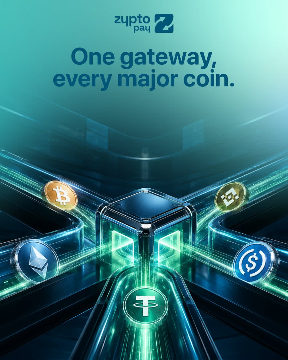 zyptopay's tweet photo. Take payment in whatever your customer holds. 🔗

USDT on Tron. USDC on Ethereum. BTC. ETH. BNB. And more.

One gateway, every major coin, every major chain.

If you want to accept crypto, you need Zypto.

#FreeYourMoney https://t.co/vBacfWVWQB