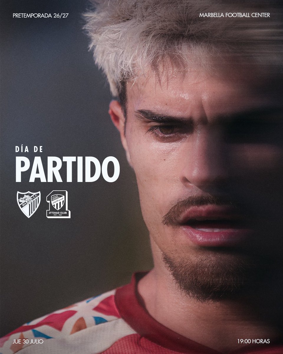 MalagaCF's tweet photo. ◤ 𝗠𝗔𝗧𝗖𝗛𝗗𝗔𝗬 ◢

¡Segunda cita de la pretemporada! 🔜

#MálagaAlIttihad https://t.co/S8DIXzc3OG