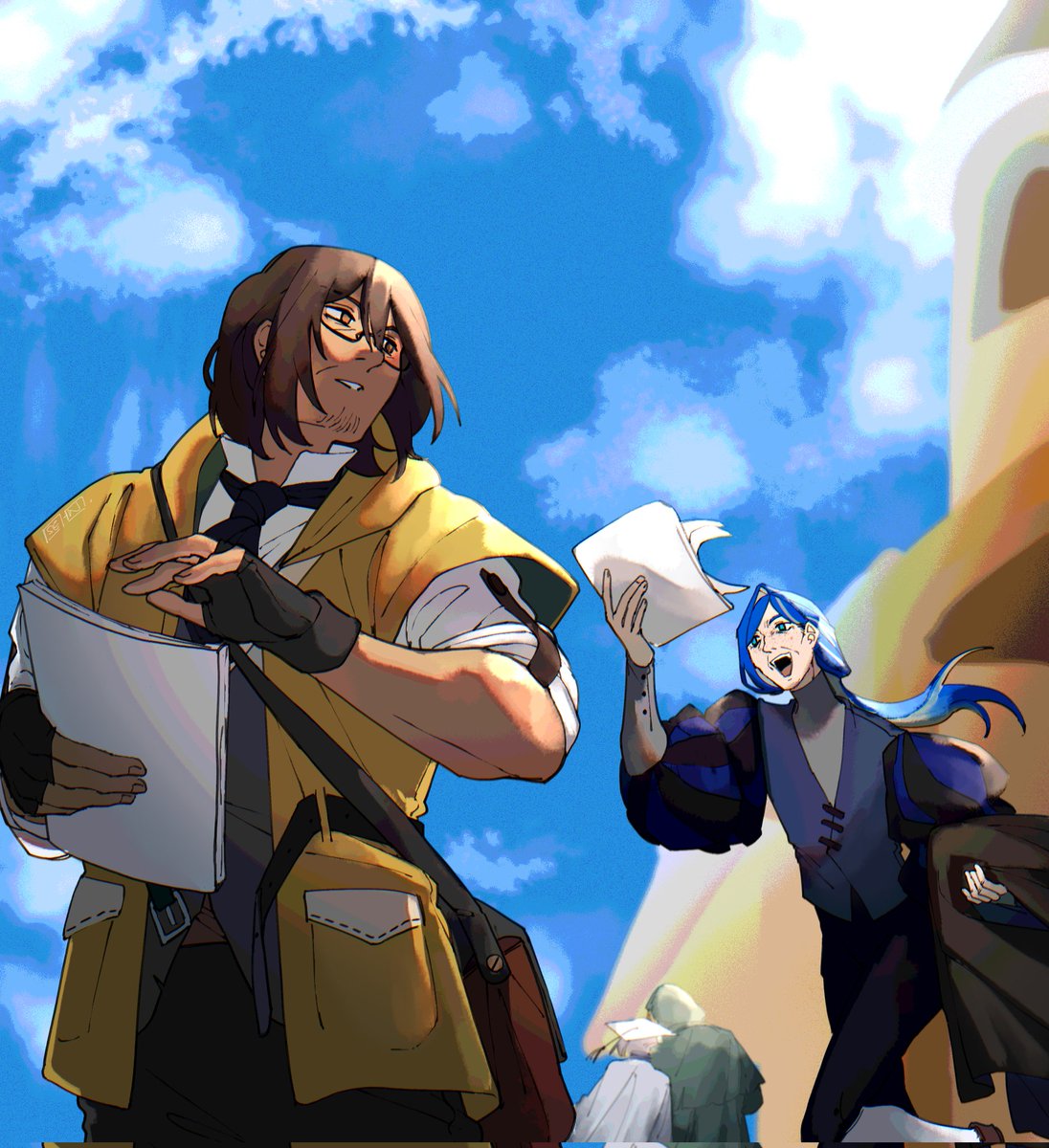 nyanbare's tweet photo. For @irviceo 

A journalist that frequents Ritias is a celebrity among the scholars—which dwell there like hermits instead of participating in the happenings of the world.

#SecretOCverseTour https://t.co/JPtkYCCMoT