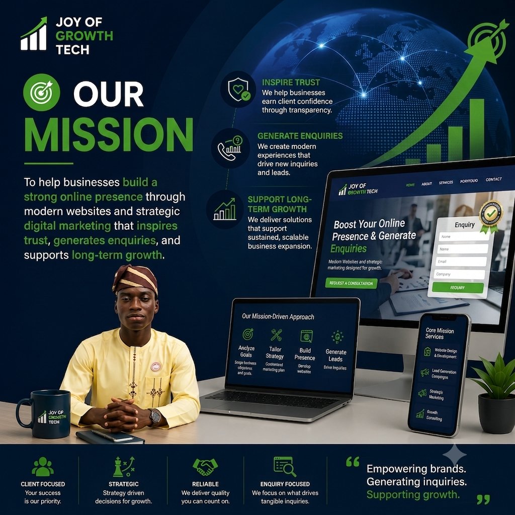 Joyofgrowth's tweet photo. Behind every business is a reason for starting.

I founded Joy of Growth Tech to help businesses build trust online through modern websites and digital marketing.

This is just the beginning, and I'm excited for what's ahead.

#MeetTheFounder #WebDesign #BusinessGrowth https://t.co/eV2FZakJmO