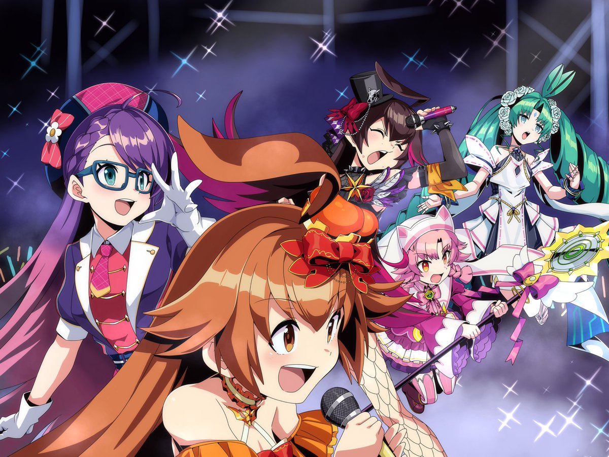 analogmon's tweet photo. デュエプレ初のアイドルユニット「Preciou'S」のメンバー全員の集合絵を描きました！
頑張ったから褒めて！ https://t.co/GVyVi27EaL
