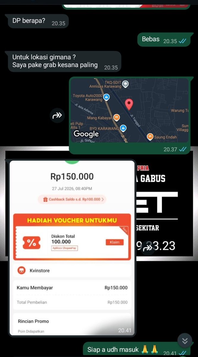 evanpijat's tweet photo. Makasih yg udah boking bwt weekend, maap ya harus dp dulu, soalnya baru sih, yg baru2 kbnykn php, dan Saya slalu prioritasin yg udah langganan, kcuali yg baru mw dp jadi bisa Saya utamain karna pasti fik jadi pzt. Tpi Cs ini percy banget suruh dp eh tf full semua, hee mksih 🙏🙏

#karawang #pijatpria #trapiskarawang  #pijatkarawang #pijitkarawang
