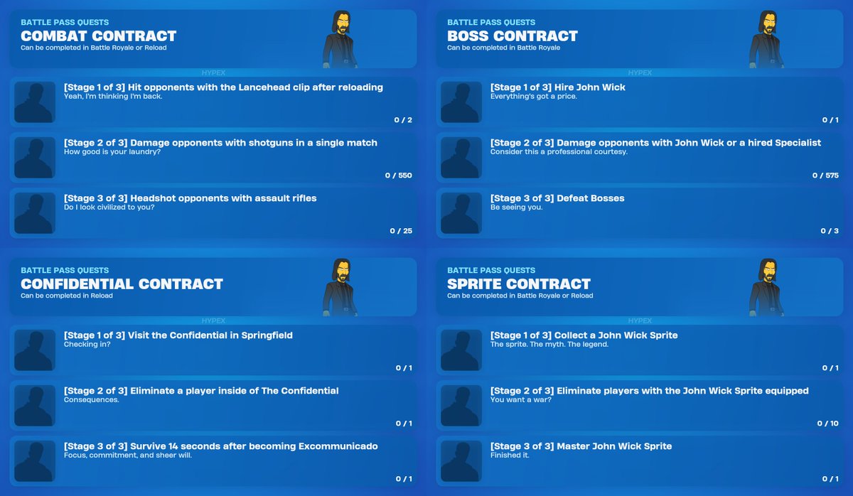 HYPEX's tweet photo. HOW TO UNLOCK SIMPSONS JOHN WICK

• Own the Pass &amp; Complete ALL these Quests
• Quests go live in exactly an hour from now
• Some Quests can be done in BR, or Reload, or Both (read the top of each Quest category) https://t.co/ilXnhn9s9e
