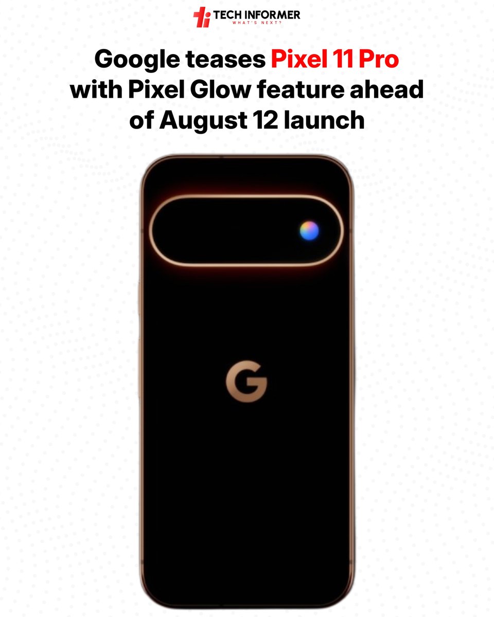 Tech_Informer_'s tweet photo. Google has officially teased the Pixel 11 Pro, offering its best look yet at the phone's design. The Pixel 11 series is expected to include four models: Pixel 11, Pixel 11 Pro, Pixel 11 Pro XL, and Pixel 11 Pro Fold.
#Techinformer #GooglePixel11 #Google https://t.co/lEg062qa29