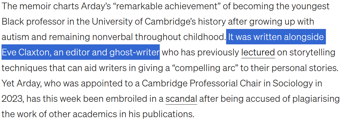 danbarker's tweet photo. One of the most interesting parts of the Jason Arday story - his upcoming book seems to be heavily promoted in the USA, and was co-written with a US-based ghost writer.

I guess the plan was to turn him from UK academic to global star. https://t.co/3qS17LwMWE
