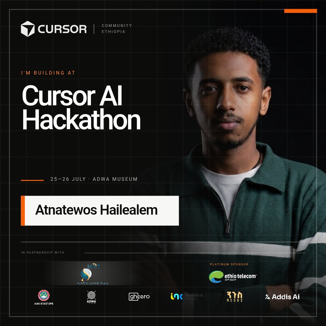 atnatewoss's tweet photo. 24 hours building at the largest AI hackathon in Ethiopia.

This past weekend at the @cursor_ai  Hackathon Ethiopia 2026, our team explored one question: How do you know you're paying a fair price for something in Ethiopia?

#CursorAI #Hackathon #AI #Ethiopia

read more... https://t.co/P0jYz78ZOG