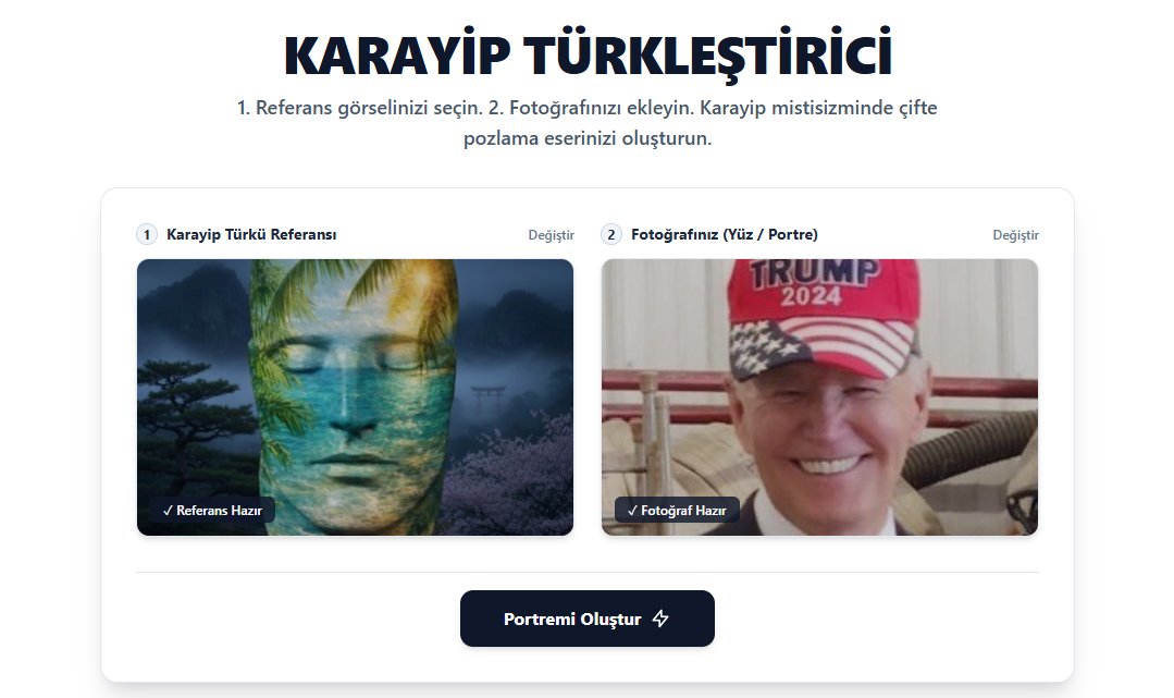 wahsibatili's tweet photo. KARAYİP TÜRKLEŞTİRİCİ

istediğiniz referans karayip türkü fotoğrafını ve karayip türkleştirmek istediğiniz fotoğrafı seçin, saniyeler içinde karayip türkleştirin

https://t.co/ATg7s76A6H

get karayip turkified https://t.co/YcaD0RFaLl