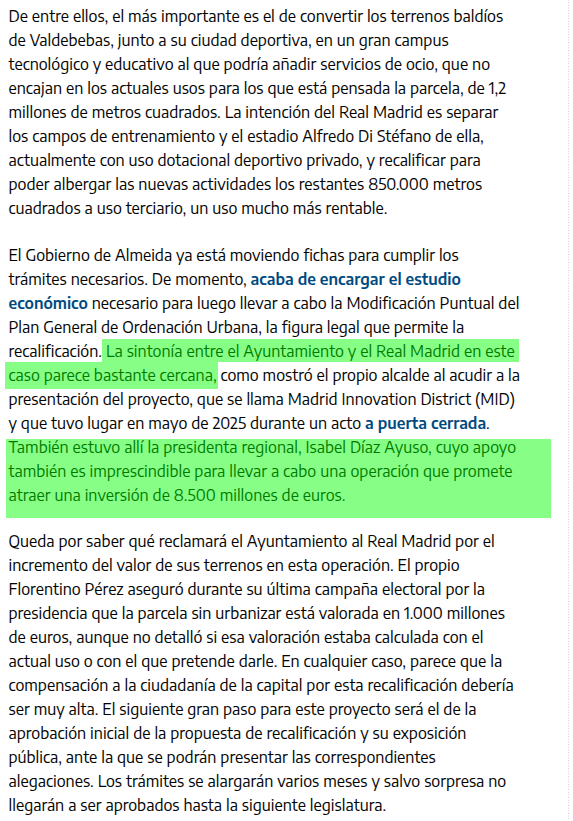 JoseLuisWagakki's tweet photo. El cortijo de Florentino en Madrid es tan evidente que ya ni disimulan:
🔊 Conciertos: Evitan juicios y esperan "normas especiales".
🚗 Parkings: La justicia los anula, piden 22M€ y Almeida les busca otro plan.
🏢 Valdebebas: Pelotazo de 850.000m² a puerta cerrada.
¿Club Estado? https://t.co/vCOh4tuU51