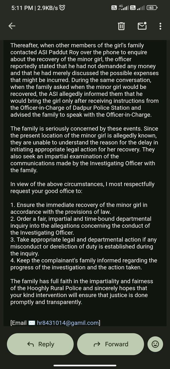 Mhrrahaman06's tweet photo. Urgent intervention requested in a missing minor girl case under Dadpur Police Station, Hooghly Rural. The girl's location is known, but recovery is still pending. Kindly ensure prompt action. @WBPolice @HglyRuralPolice https://t.co/yz7ctJ7t6B