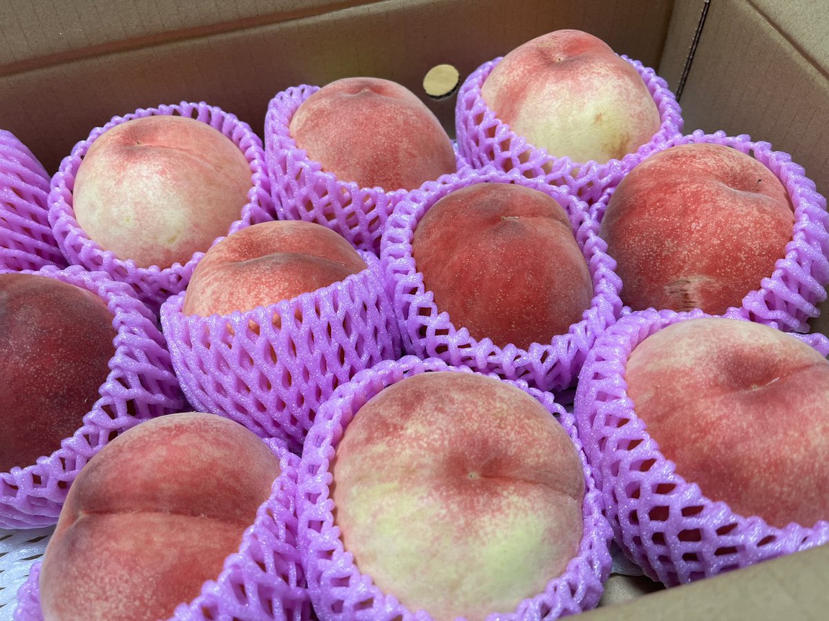 __sato_mi__'s tweet photo. 今年も届いた！！
初物🍑

甘くて美味しい😋 https://t.co/jyAAS5q3CP