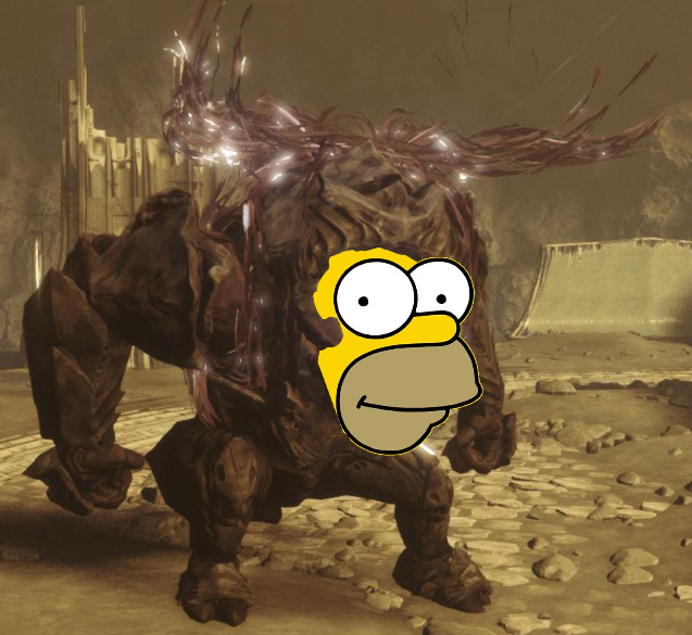LukeCB14's tweet photo. Unstoppable Ogre Simpson is roaming the Moon. https://t.co/8hf2M335GR