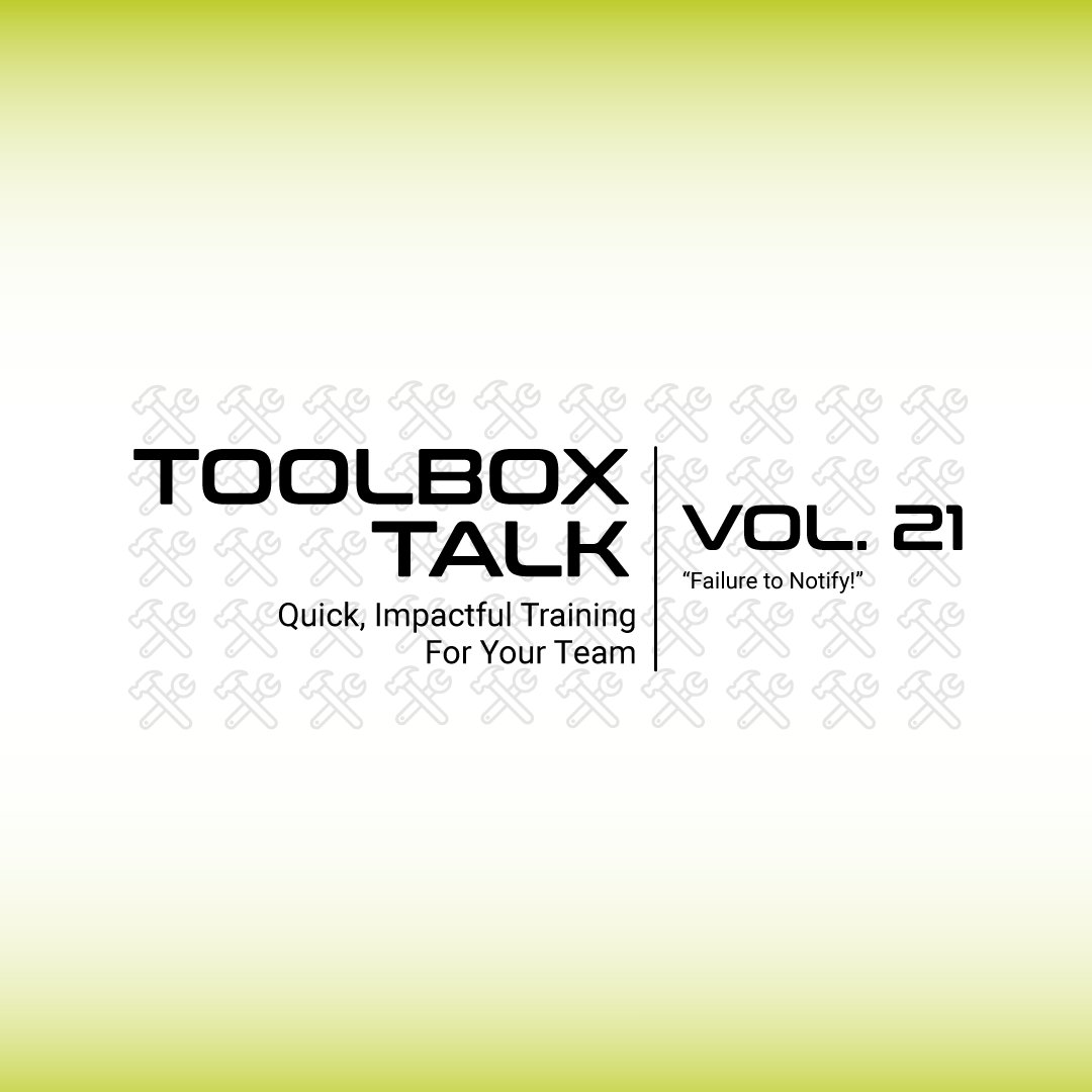 CBYD811's tweet photo. Stay job-site ready with CBYD's Toolbox Talk #21: "Failure to Notify!"

✔ Watch for meters &amp; valve boxes.
✔ Check if any marks are missing.
✔ Report damage to 911 and the utility.

Download it today at https://t.co/FQRNEMCyke 

#CBYD https://t.co/4wUPOkKiRt