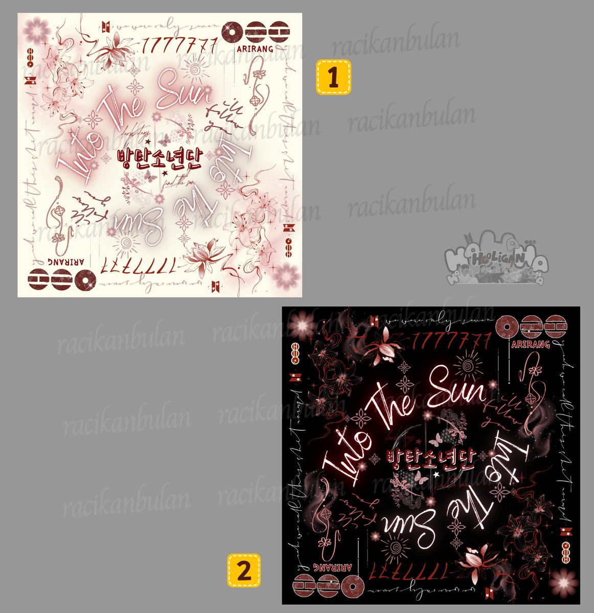 racikanbulan's tweet photo. hi army, aku mau giveaway scarf/bandana/slayer arirang, ini buat 1 orang, design by me 

rules :
-army only
-rt and like this post
-rep mau nomor brp
-reply streaming lagu arirang (bebas mana aja, 1 screenshot)

end suka2 aku 😁🫶 https://t.co/0Ra8WQ9aim