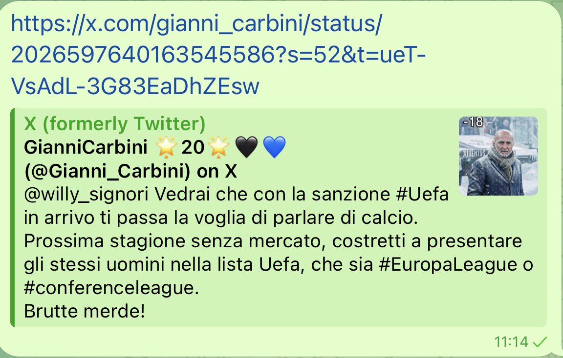 willy_signori's tweet photo. Gli effetti di ziliani sulla gente. 
Lo scemo di turno ha poi cancellato il post (del 25 febbraio), ma la fesseria rimane. 
D’altronde se uno è così coglione da andare dietro a ziliani e le sue minchiate, succede questo. https://t.co/C7M8H6wio3
