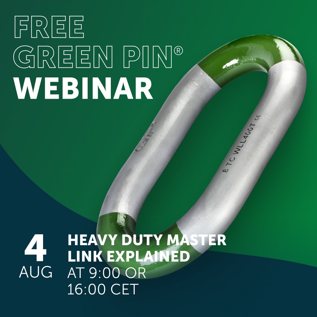 VanBeestBV's tweet photo. 𝗧𝗮𝗸𝗲 𝗮 𝗰𝗹𝗼𝘀𝗲𝗿 𝗹𝗼𝗼𝗸 𝗮𝘁 𝘁𝗵𝗲 𝗛𝗲𝗮𝘃𝘆 𝗗𝘂𝘁𝘆 𝗠𝗮𝘀𝘁𝗲𝗿 𝗟𝗶𝗻𝗸

Join our webinar on 4 August and discover the Green Pin® Heavy Duty Master Link.

09:00: https://t.co/4cfSTsy8sK
16:00: https://t.co/kSxmby1VP5

#webinar #greenpin #offshorelifting https://t.co/fsUIN2OV1j