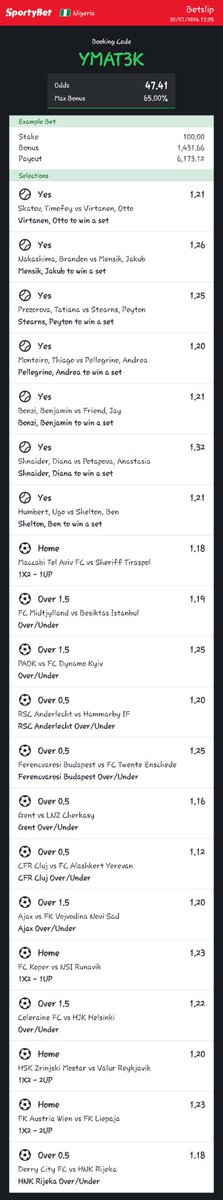 343Bet's tweet photo. 47 Odds 🎾 x ⚽️ 

YMAT3K

@TheLockTips @Promisepunta @woozzaabets @Ada_Daddyya @joyfultips @notoriouztips @blade046 https://t.co/dAhnm0dHSY