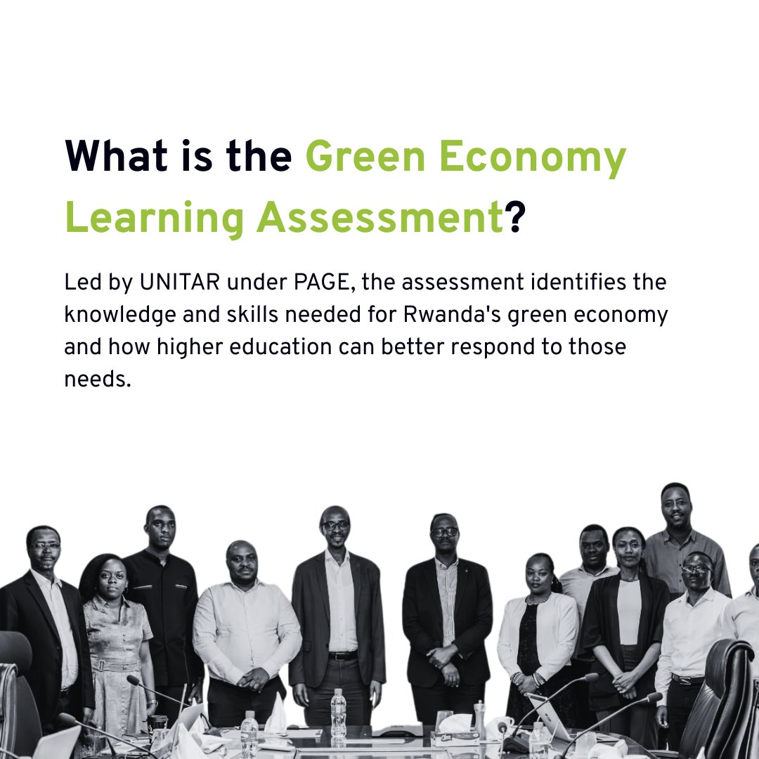 _un_page's tweet photo. Building green skills starts with higher education. 🌱

Under PAGE's UNITAR-led Green Economy Learning Assessment, HEC Rwanda convened a Steering Committee to review priorities &amp; the next steps for integrating Inclusive Green Economy principles into higher education. https://t.co/qw1gKDtCzu