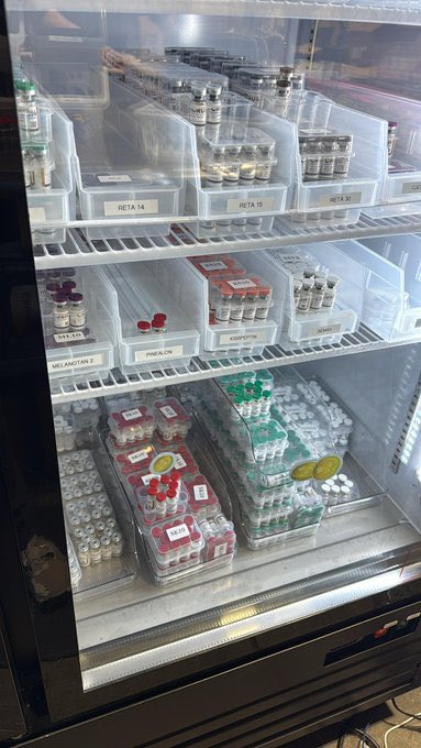 Anabolics_'s tweet photo. This is how we store our peptides

Yes… that is cold storage and organized bins. 

We also have an overstock freezer.
#peptides https://t.co/cv66WPaNvg