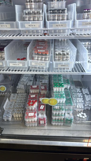 Anabolics_'s tweet photo. This is how we store our peptides

Yes… that is cold storage and organized bins. 

We also have an overstock freezer.
#peptides https://t.co/cv66WPaNvg
