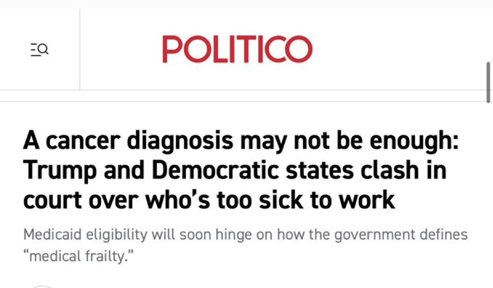 DarrigoMelanie's tweet photo. 42% of American cancer patients deplete their life savings on cancer treatment in just 2 years.

Trump cut cancer research, cut healthcare, and now wants to make sure Americans continue to work as they go broke battling cancer.

Truly evil. https://t.co/VPOT2B7aiH
