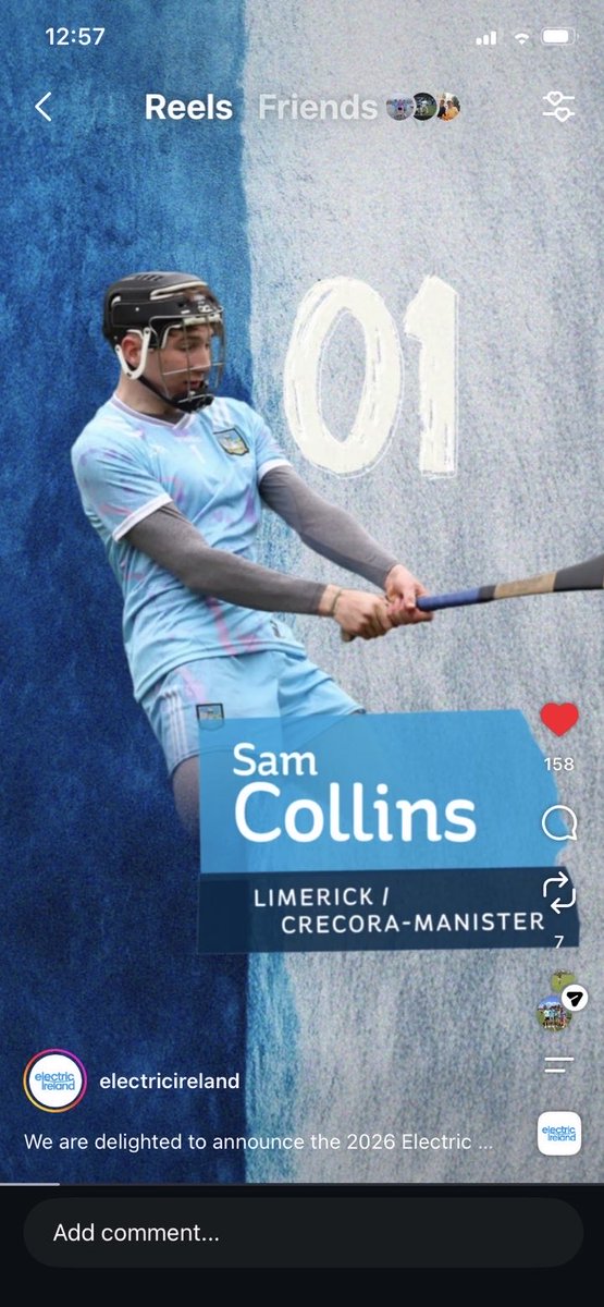 CrecoraGAA's tweet photo. Congratulations to our own Sam Collins on making the Electric Ireland Minor Hurling Team of the Year 2026! Well Done Sam https://t.co/Uuhj4a5ilk