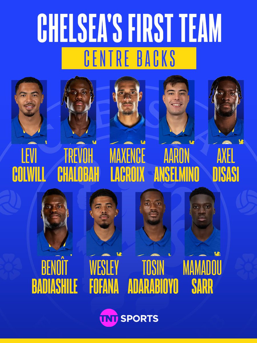 footballontnt's tweet photo. Chelsea are stacked at centre back following their signing of Maxence Lacroix 🔵💪 https://t.co/rl71fvtX5A