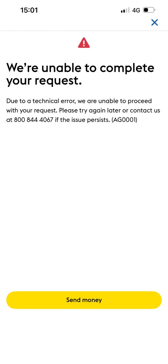 washemwana's tweet photo. @ErsalCo, I keep getting this error message each time I try to transact via your WU application, could you please check and rectify. https://t.co/bfGv9CiddE