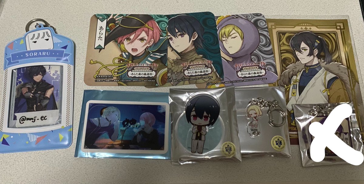 mmj_ec's tweet photo. ジャックジャンヌ あらた森の蟲退治
カラ鉄 カラオケの鉄人 交換 譲渡

譲：立花 ☆高科 睦実 世長 鳳
求：同異種白田or〜定価､クリカのみ世長

☆は同種交換希望
都内手渡しor郵送
手渡し可能場所はツイフィ➕ALT https://t.co/KfiHHDmZRL