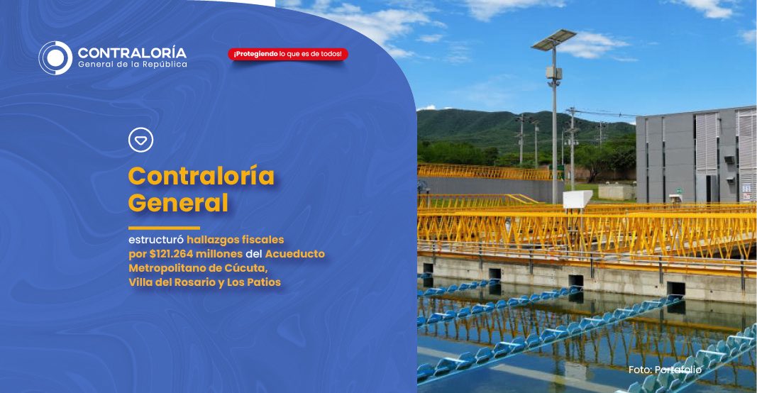 CGR_Colombia's tweet photo. 🚨El principal hallazgo fiscal, por $120.948 millones, corresponde al Subproyecto 4️⃣ del Acueducto Metropolitano. La auditoría evidenció deficiencias que impiden la adecuada integración de la infraestructura con los sistemas de acueducto de Villa del Rosario y Los Patios, afectando la puesta en funcionamiento de cuatro tanques de distribución y el propósito de la inversión pública.

📲Comunicado de prensa👉🏼 https://t.co/658SxcfSTH