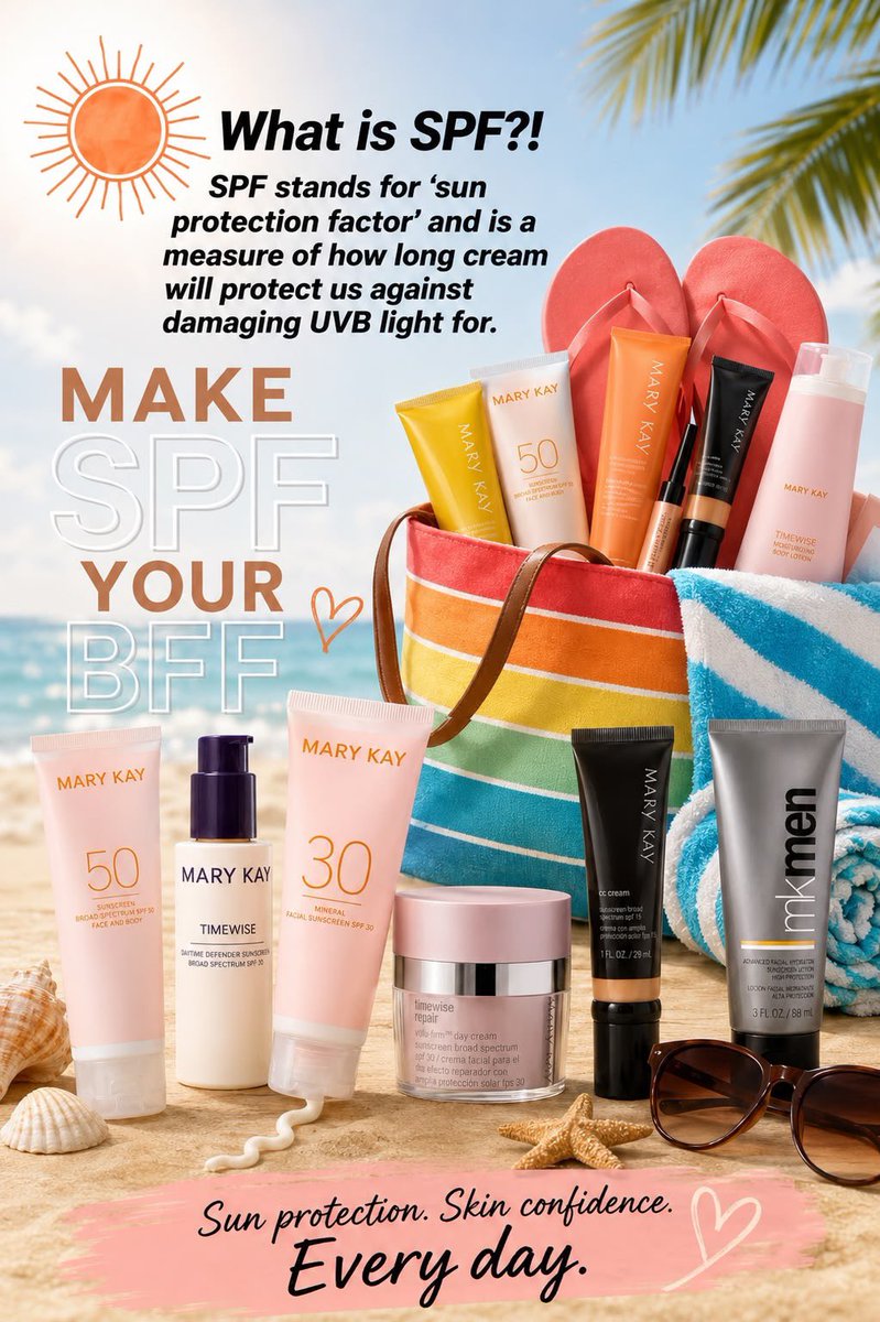 MaryKay__Beauty's tweet photo. Protect your skin from the sun!☀️💖😎
Visit my website to shop for your favorite products! Or contact me if you have any questions. 🤗 https://t.co/IrR2HrSkZi                       #staybeautiful #skincareroutine #sunprotection #beauty #marykay https://t.co/xRLsoioNvt