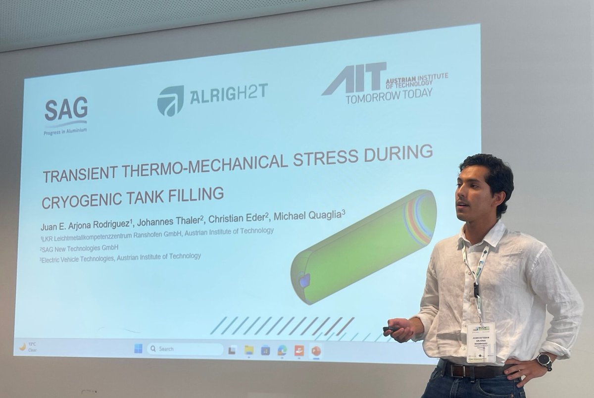 fuelcellsworks's tweet photo. At WCCM–ECCOMAS 2026, @Alrigh2t_EU showcased advanced computational modelling to improve the safety and reliability of liquid #hydrogenstorage tanks for future hydrogen-powered aircraft.
#Hydrogen #LiquidHydrogen #Aviation #Aerospace
https://t.co/PdleZWgnsp https://t.co/ldds7Khn0x
