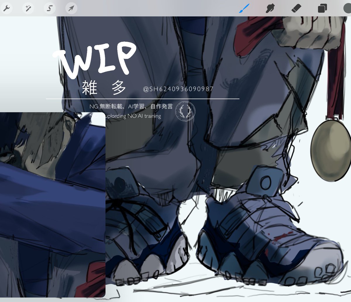 SH6240936090987's tweet photo. WIP 靴描くの楽しい~ https://t.co/0cdkIJPRWc