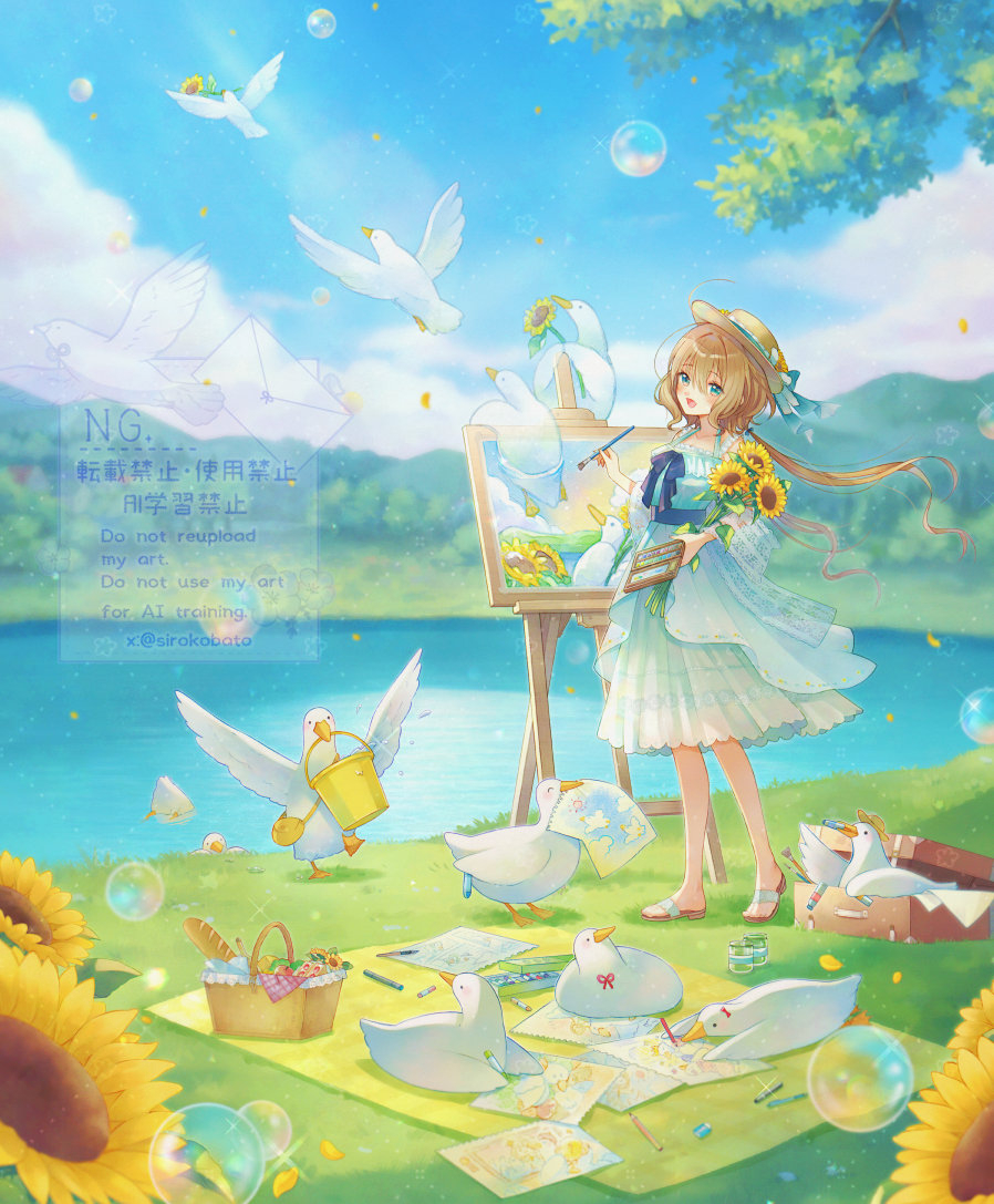 sirokobato's tweet photo. アヒルちゃんとお絵描き🎨 https://t.co/xk1UhOf5Oz