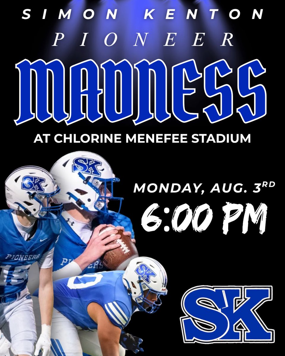 SKHSFootball's tweet photo. Be sure to come out on Monday night to check out all of the Simon Kenton fall athletes! @SKHSAthletics https://t.co/oASBFZEAj4