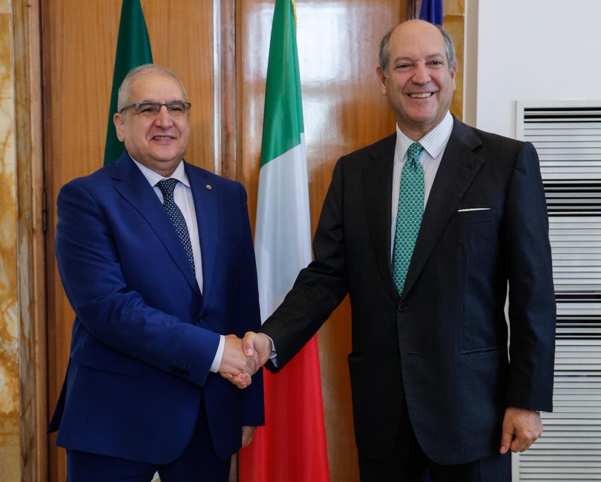 Algeria_MFA's tweet photo. ترأس الأمين العام لوزارة الشؤون الخارجية، السيد لوناس مقرمان، اليوم 30 جويلية 2026 بالعاصمة الإيطالية روما، مناصفة مع نظيره الإيطالي، السيد ريكاردو غواريليا، أشغال الدورة الخامسة للحوار الاستراتيجي الجزائري-الإيطالي حول العلاقات الثنائية والقضايا السياسية والأمنية الشاملة. https://t.co/96H0FsQbCo