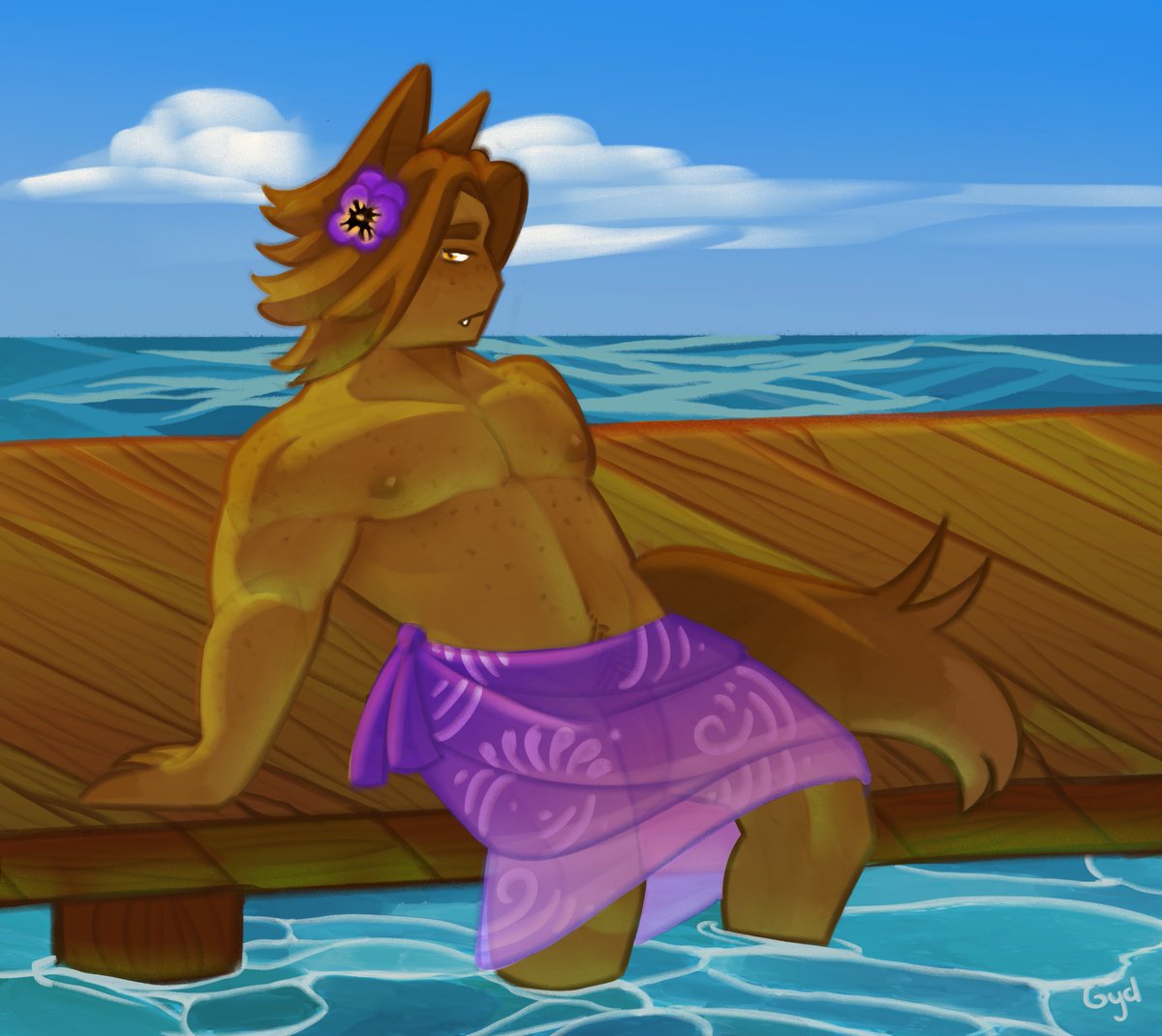 Gydarre's tweet photo. It seems a certain foxboy’s inviting you to cool off together! #dolpcsummer https://t.co/gS1VnyyOHo
