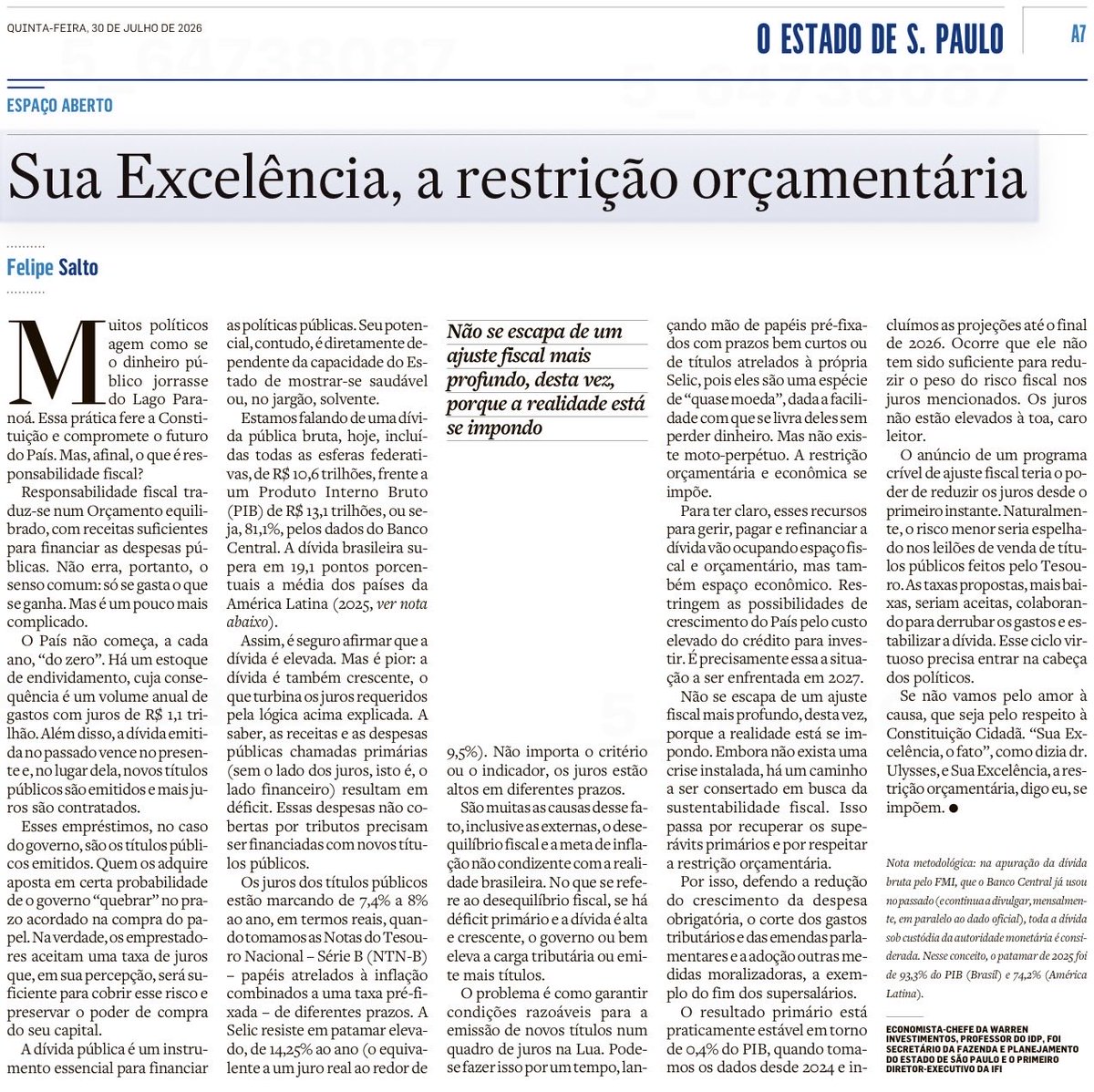 FelipeSalto's tweet photo. Minha coluna no Estadão. Leia aqui: https://t.co/EQgC3uwS1o https://t.co/MAeeXrD2gd