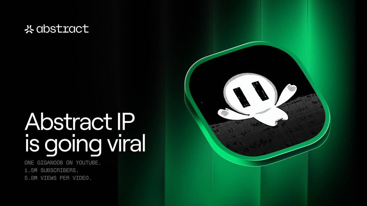 AbstractChain's tweet photo. Abstract IP is going mainstream. Congrats to our friends at @playgigaverse.
 
Giga Noob just passed 1.5M subscribers on YouTube, averaging 5.8M views per video.

One little noob, millions watching. https://t.co/195m8Wsxn9