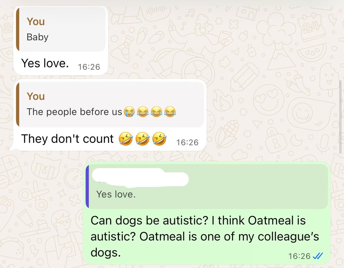 PortiaMoemedi's tweet photo. I’m so glad other people are also having random conversations 😭. Literally us: https://t.co/eBlib9IlGR