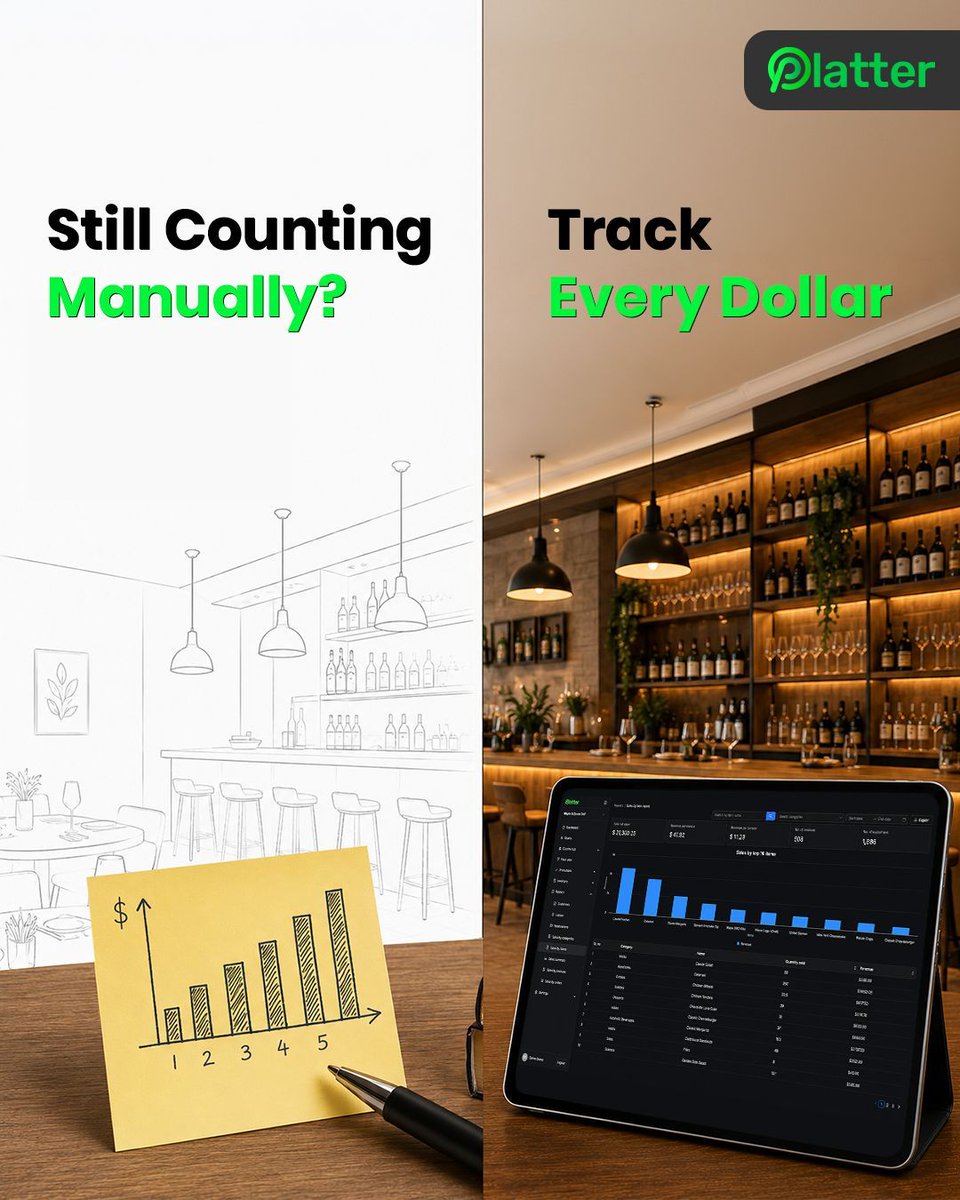 Platter_POS's tweet photo. A sticky note and a pen is not a sales report. 

Every dollar your restaurant makes deserves to be tracked. Not guessed. 

#platter #plattermanagement #hospitalityindustry #restaurantmanagement  #foodservice #restauranttech #restaurantbusiness #restaurantowner #smallbusiness https://t.co/udGMNsgSil