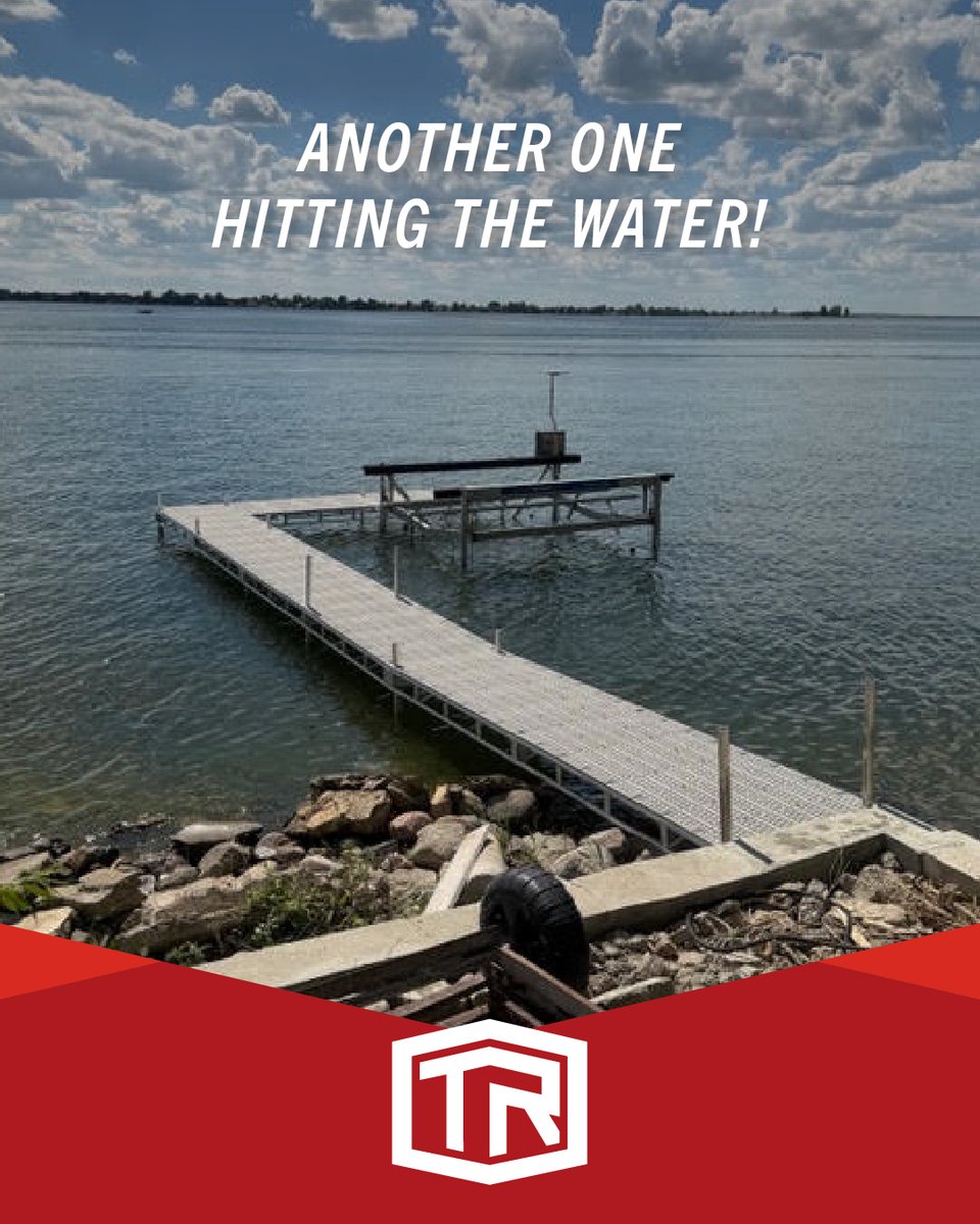 traluminum's tweet photo. Another one hitting the water!

There's nothing better than seeing one of our docks installed and ready for a summer full of, sunset cruises, fishing trips, and memories made at the lake.

Share your photos using #MyTRDock or #MyTRProduct .

#TRAluminumDesigns https://t.co/TT2bdKl8um