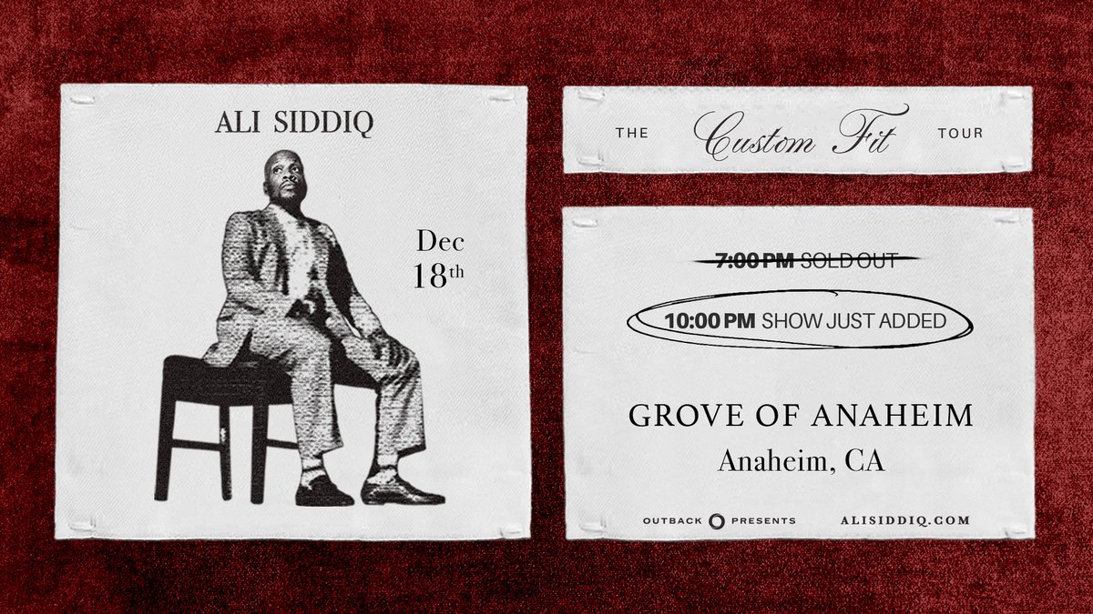 groveofanaheim's tweet photo. ANAHEIM! Due to incredible demand, @Ali_Speaks is adding a SECOND show at Grove of Anaheim on December 18! 🎤

General onsale begins Friday, July 31 at 10am.
🎟️: https://t.co/IgWudvvvFc https://t.co/tkh4vqYUxU
