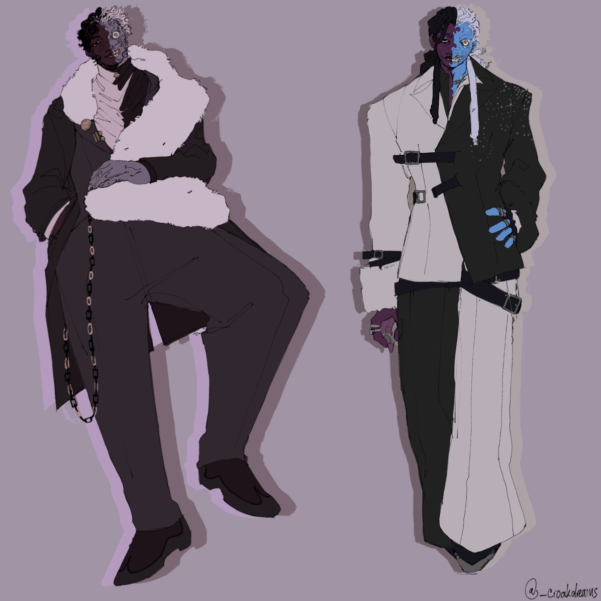 _croakdreams's tweet photo. heres two #twoface designs. i love making shit up im gonna end up with a full rainbow of these guys https://t.co/cd1RJNzm3f