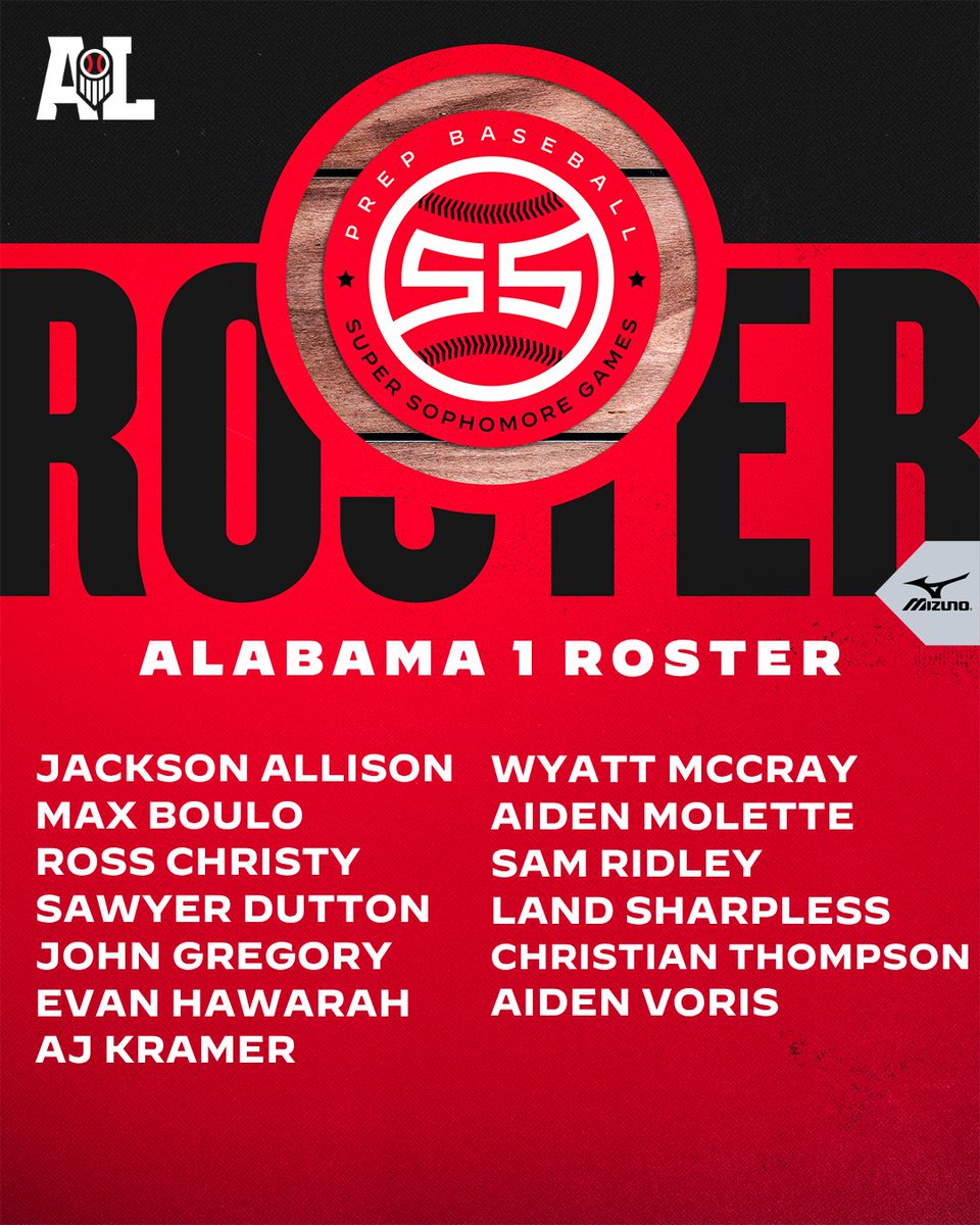 PrepBaseballAL's tweet photo. #𝐒𝐄𝐒𝐒𝐆𝟐𝟔: 𝐓𝐞𝐚𝐦 𝐀𝐥𝐚𝐛𝐚𝐦𝐚 𝟏 ⭐ 

Introducing Team Alabama 1 for the 2026 Southeast Super Sophomore Games.

Meet Team Alabama 1 as they prepare to compete against the Southeast's top 2029 talent this weekend at LakePoint.

#SESSG26 || @PrepBaseball https://t.co/yuOLXcx8J4