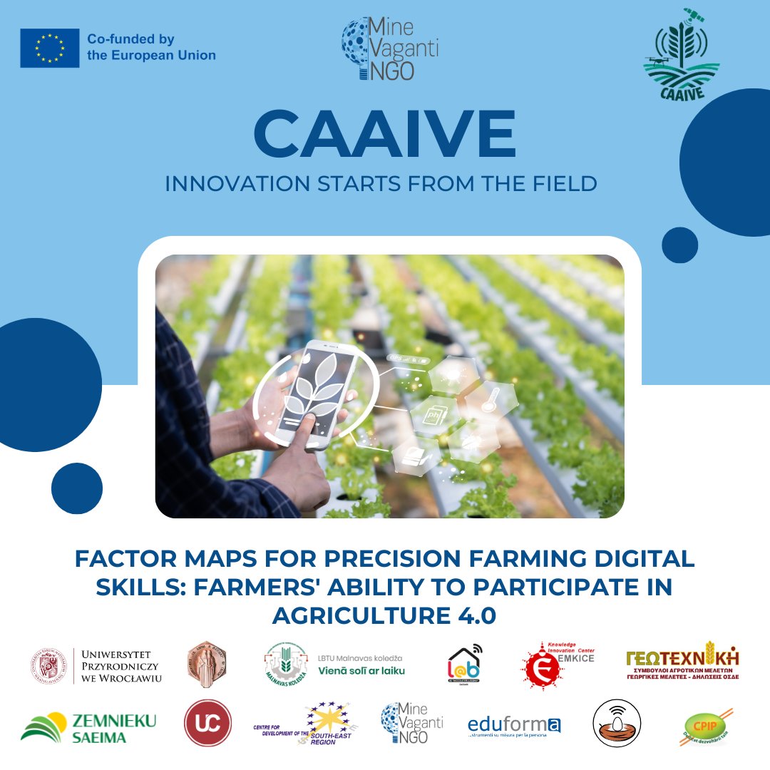 MineVagantiNGO's tweet photo. 🌱 CAIVE is an Erasmus+ project boosting digital skills for Agriculture 4.0. Partners are validating Precision Farming skill maps with farmers and VET experts to shape future training. Stay tuned! 🚜💡 #CAIVE #ErasmusPlus #Agriculture40 #PrecisionFarming #DigitalSkills https://t.co/hgO2oibQkw