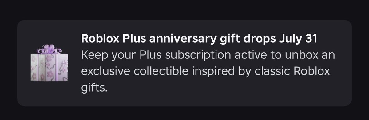matthew__mayhew's tweet photo. The Roblox Plus gift comes out tomorrow 🎁 https://t.co/nqcW7xMz74